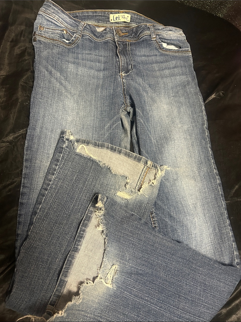 Lee Women's Skinny Distressed Blue Jeans